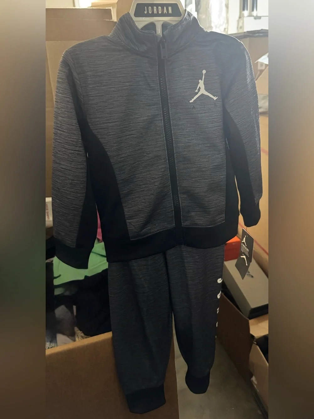 Nike Jordan Black and Gray Kids Tracksuit